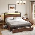 thumbnail image 1 of Cama Queen FABATO Cabecera Cajones Luces Led Usb, 1 of 10