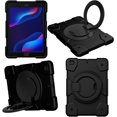 thumbnail image 3 of ELEHOLD Military Grade Shockproof Case For iPad mini 5/mini 4, Heavy Duty Protection Ring Stand Cover, Adjustable Angel, Detachable Shoulder Strap,  Black, 3 of 11