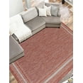 thumbnail image 5 of Unique Loom Outdoor Border Collection Area Rug - Soft Border (7' 10" x 10' Rectangle Rust Red/Ivory), 5 of 6