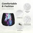 thumbnail image 4 of Bixox Women's Rainbow Spotted White Horse pattern 2 in 1 Running Shorts - Lightweight Athletic Workout Gym Yoga Shorts Liner with Pockets - XX-Large, 4 of 5