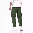 thumbnail image 3 of ADSSDQ Men's Streetwear Joggers Overalls Loose Techwear Casual Sweatpants Black Hip Hop Vintage Multi-Pocket Cargo Pants Army Green M, 3 of 3