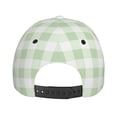 thumbnail image 6 of Disketp Pistachio Green Checkboard Print Baseball Caps For Outdoor Sports Fashion Casual Outdoor Caps Men Women, 6 of 9