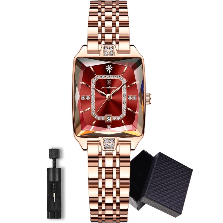 Poedagar Women's Rose Gold Square Dial Quartz Watch photo 2