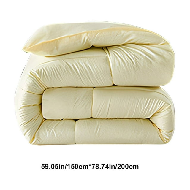 All Season Quilt Cover 59x79in Lightweight Bedding Temperature Regulating Machine Washable Polyester Layer Home Decor Beige