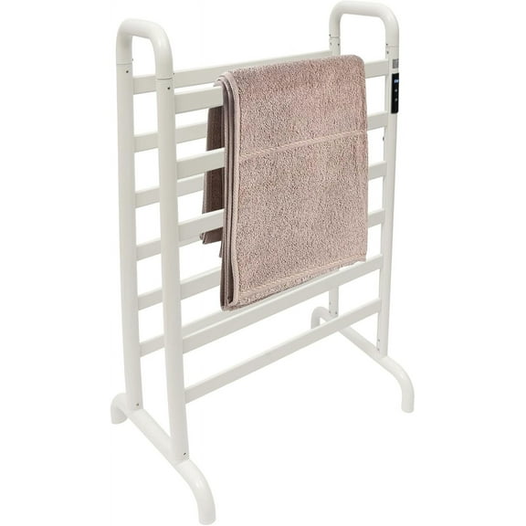Electric Towel Warmer Rack Dual-Row Freestanding , 180W Fast Heat-Up Towel Rack with LED Display & Timer,12 Bars Towel Dryer for Bathroom, Large 23.62"x31.5" Drying Area