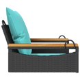 thumbnail image 3 of vidaXL Swing Bench with Cushions Black 63x62x40 cm Poly Rattan, 3 of 5