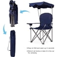 thumbnail image 5 of Camping Chair, Folding Outdoor Lawn Chair with Canopy, Carry Bag & Cup Holder, Portable Heavy Duty Camp Chair for Outside Travel, Picnic, Beach Soccer Chairs, 5 of 7