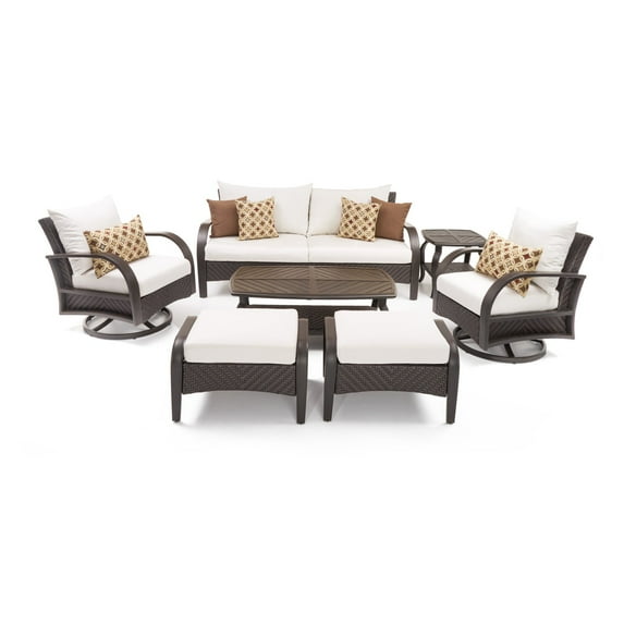 RST Brands Barcelo 7 Piece Conversation Set with Swivel Club Chairs