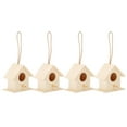 thumbnail image 3 of 4 nidos de madera para pájaros, casa colgante para pájaros, caja de cría, jaula para pájaros para decoración de jardín DIY, 3 of 14