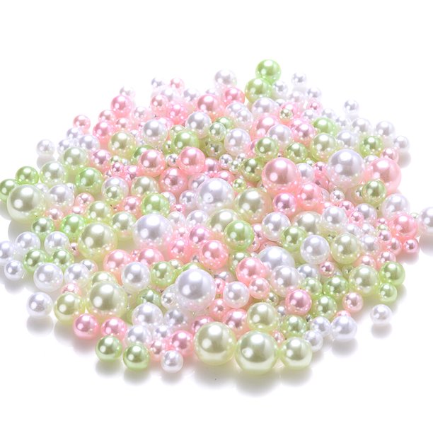 Cuentas de perlas de imitación acrílicas para manualidades, abalorios redondos Multicolor de 1,5-5/3-8mm, sin agujero, para decoración de álbumes de recortes, fabricación de joyas