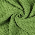 thumbnail image 4 of Unique Bargains 100% Cotton Cable Knit Sofa Throw Blanket Yellow-Green 47" x 70", 4 of 8