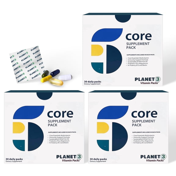 Planet 3 Vitamin Packs - Core Nutrients  in Daily Vitamin Packs 90-Day Supply