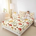 thumbnail image 3 of Homewish Cream Boho Mushrooms Queen Sheets,Butterfly Plant Queen Sheet Sets,4 Pieces,1 Flat Sheet, 1 Fitted Sheet and 2 Pillowcases, 3 of 6