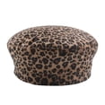 thumbnail image 6 of Yuanlong Womens Flat Top Hat Leopard Print Classic Peaked Cadet Cap Casual Retro Fall Winter Stylish Street Party Headwear, 6 of 8