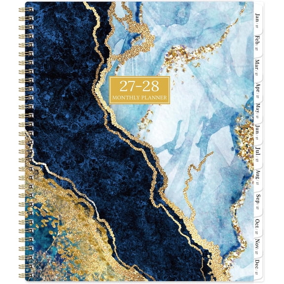 2027-2028 Monthly Planner/Calendar - Jan. 2027 - Dec. 2028, 2 Year Monthly Planner 2027-2028, 9" x 11" Calendar Planner 24 Months with Tabs, -Wire Binding, Double-Side Pocket, Holiday & Note Pages