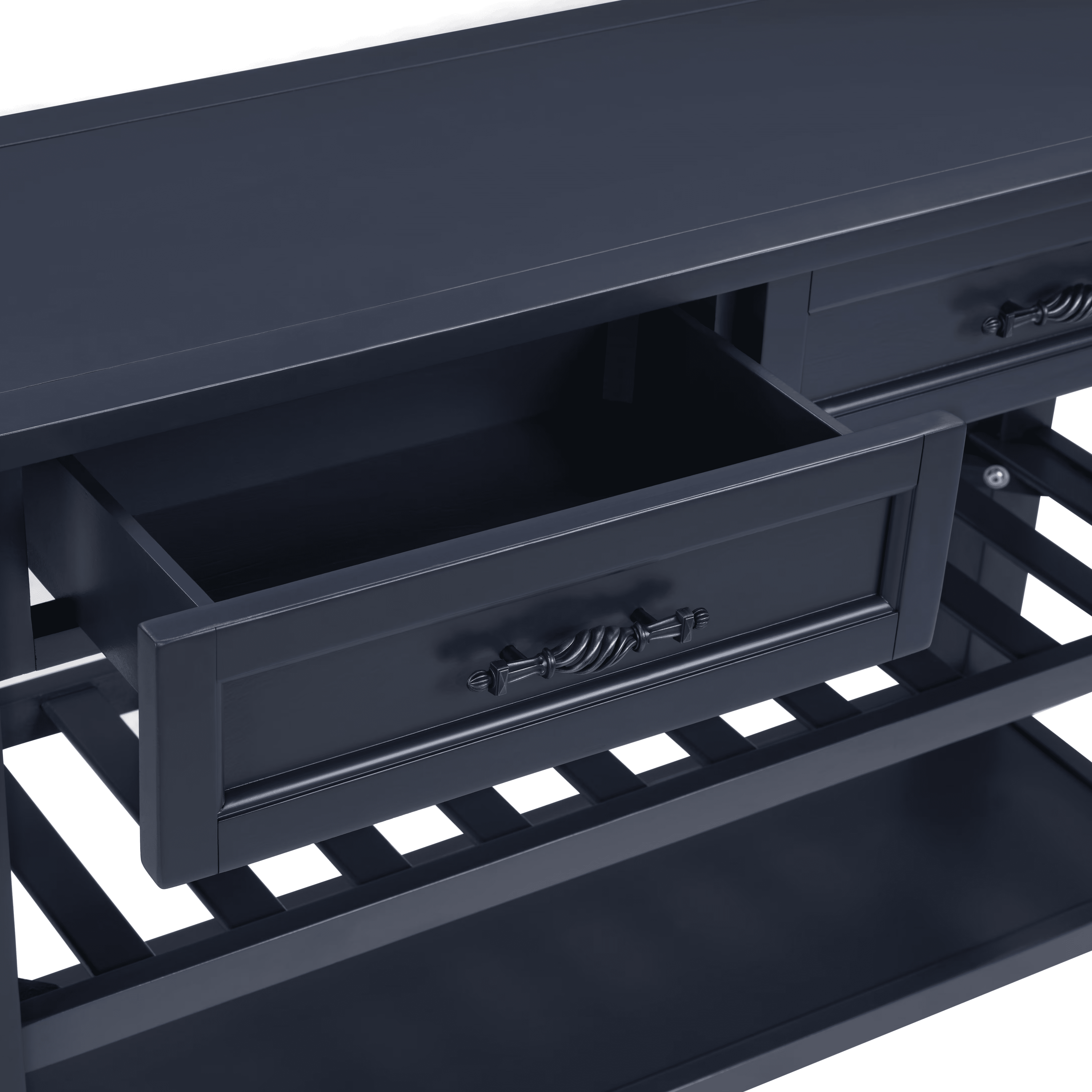 Aukfa Narrow Console Table with Storage Drawer, Entryway Table, Sofa Table for Living Room, Navy