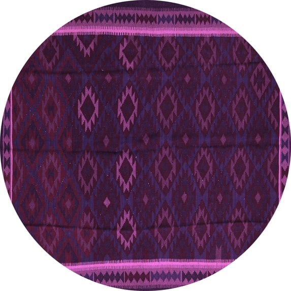 Ahgly Company Indoor Round Persian Purple Traditional Area Rugs, 7' Round