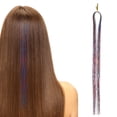 thumbnail image 2 of LHWEN Hair Metal Glitter Wig Set Fairy Hair Wire 43.3 Inch (About 110cm) Hair Wire Heat 14 Colors Glitter Wire Hair Extensions Beauty Salon Straight Hair Fun Lace Wavy Curls Braided Hair Synthetic, 2 of 9