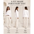 thumbnail image 3 of QUALFORT Women’s 100% Cotton Pullover Sweater, Crew Neck Long Sleeve Lightweight Sweater for Women, Soft Classic Knit Top, White XL, 3 of 7