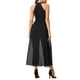 thumbnail image 3 of INSPIRAR CHIC Mono Elegante de Mujer con Cuello Halter Sin Mangas Mono Formal de Pierna Ancha L Negro, 3 of 6