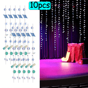 10-Piece Iridescent Confetti Garland Set - Holographic Star Streamers for Party Ceiling Decorations, Euphoria Party Supplies & New Year's Eve Decor