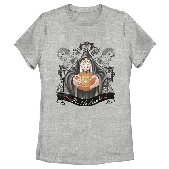 Women's Snow White and the Seven Dwarfs Evil Queen Pumpkin Graphic Tee Athletic Heather Medium