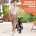 thumbnail image 3 of HONEY JOY Lightweight Stroller, Compact Travel Stroller for Airplane, Toddler Fold Pushchair w/Adjustable Canopy & Backrest, Storage Basket, Umbrella Stroller for Infants (Coffee), 3 of 5