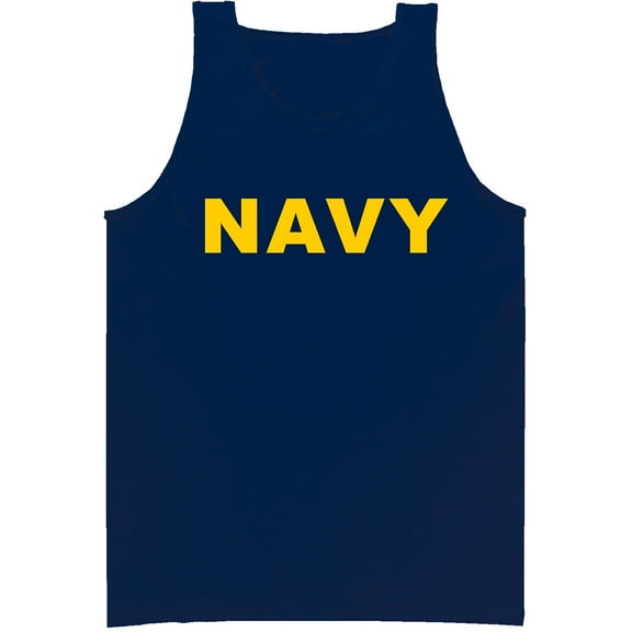 Navy NAVY Tank Top with gold print