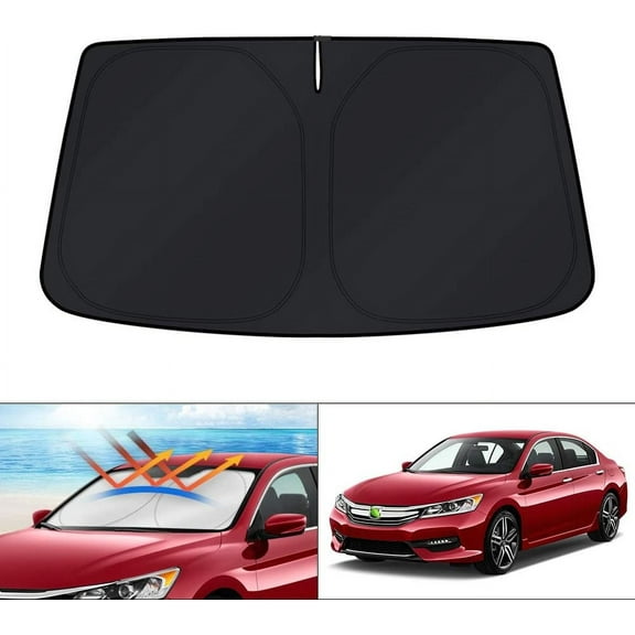 Canvcle Custom Fit Windshield Sunshade for Honda Accord 2013 2014 2015 2016 2017 Foldable Sun Visor Protector Blocks UV Rays Keep Your Car Cooler