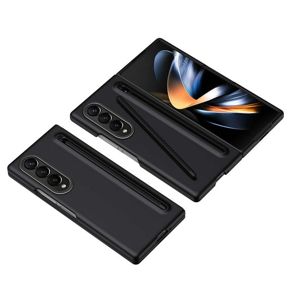 For Samsung Galaxy Z Fold 4 Case with S Pen Holder & Slim Stylus,Full Coverage Screen Protector Shockproof Ultra Slim Thin Fit Rugged Phone Case for Samsung Galaxy Z Fold 4,Black