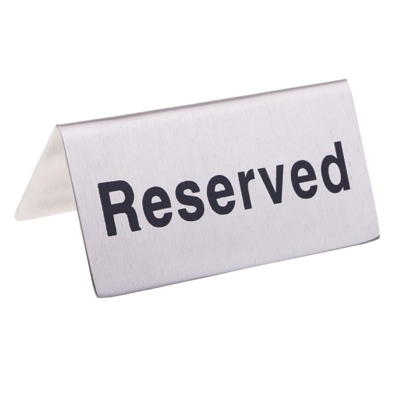 Stainless Steel Reserved Table Sign Wedding Cafe Tabletop Tableware Decor 