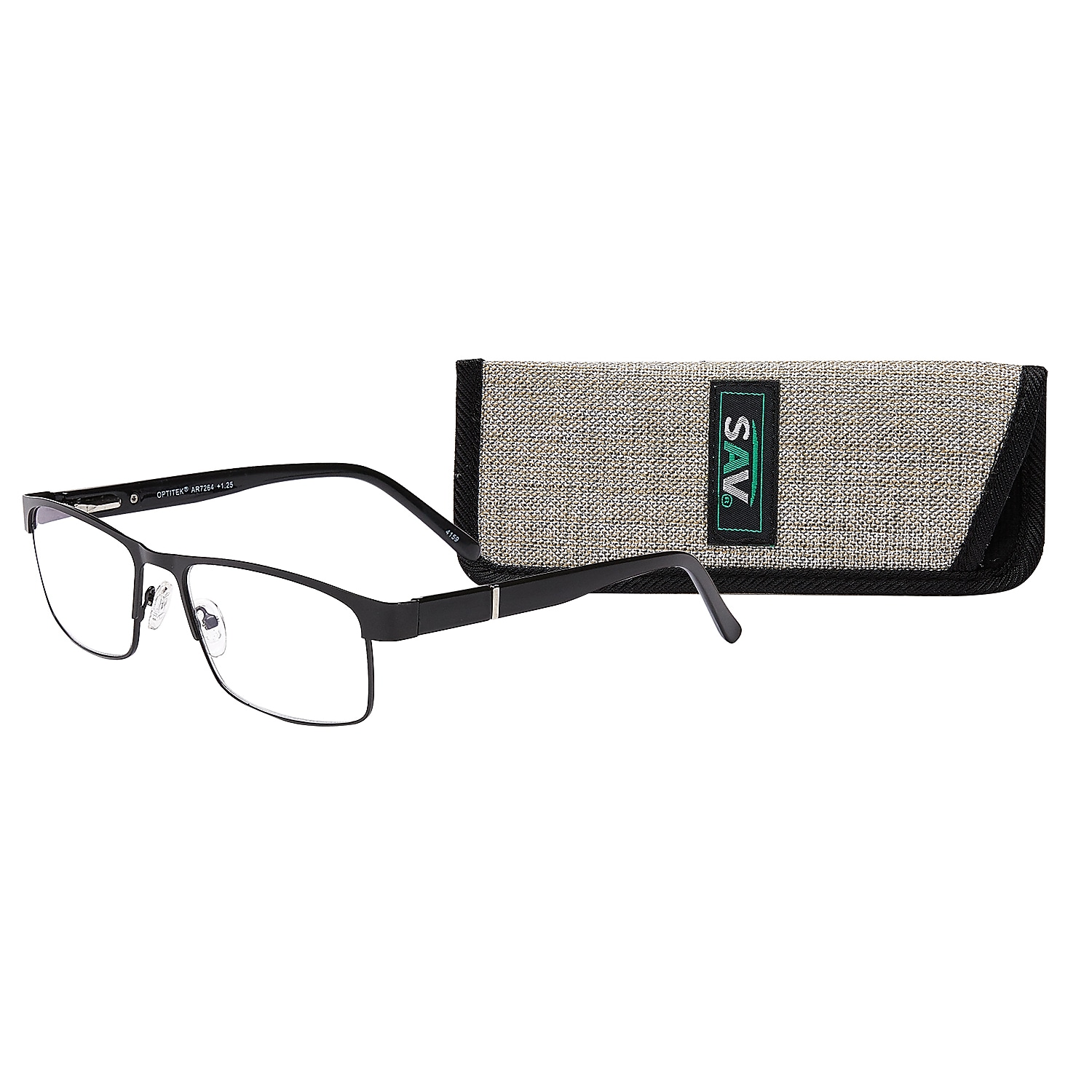 SAV Optitek +1.25 Reading Glasses Black (EAR7264-125-001)