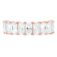 thumbnail image 3 of 2.61 ct Emerald Cut Genuine Cultured Diamond VS1-VS2 G-H Solid Real 14K Rose Gold Eternity Engagement Designer Art Deco Dainty Promise Wedding BW/ size 3.5, 3 of 5