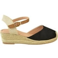 thumbnail image 2 of Fashion Thirsty Womens Ladies Wedge Heel Buckle Ankle Strap Closed Toe Sandals, 2 of 4