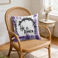 thumbnail image 4 of NWOKYZGH 1Pc Easter Throw Pillow Covers 17 x 17 Inch, He is Risen Spring Farmhouse Holiday Purple Cushion Case for Home Sofa Couch Decoration, 4 of 6