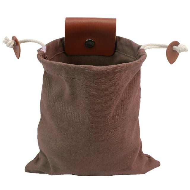Soidarity Bolsa de forraje PU Mini Mushroom Cosecha Bolsa Llaves Monedas Contenedor Acampar al aire libre Cinturón marrón Type3 NO3