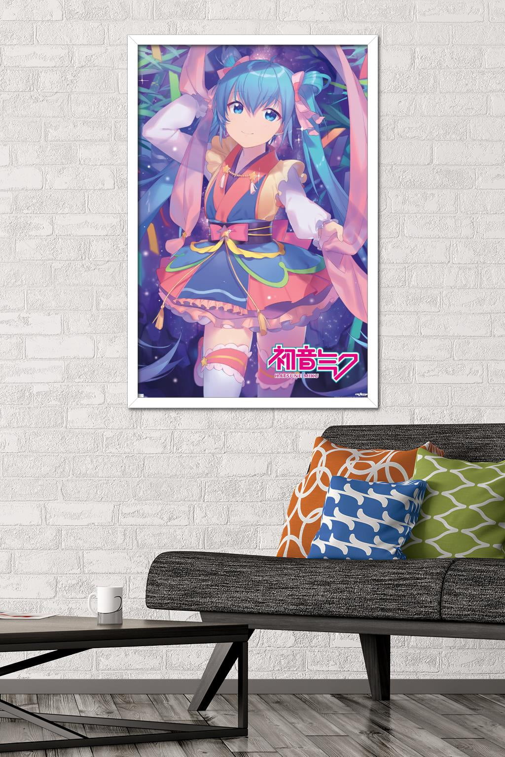 Hatsune Miku - Ribbons Wall Poster, 22.375" x 34" Framed