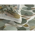 thumbnail image 3 of Ambesonne Eucalyptus Leaves Quilted Coverlet 3 Pcs, Blooming Geometry, King Size, Green Multicolor, 3 of 4