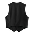 thumbnail image 4 of DondPO Womens Vest Women's V Neck Buttons Vest Summer Elegant Chic Sleeveless Single Breasted OuterwearVests Female Waistcoat Tops Women's Outerwear Vests Vest Women Trendy Black M, 4 of 8