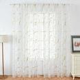 thumbnail image 2 of Marble Embroidered Sheer Curtains 2 Panels Set Bedroom Living Room Semi Sheer Curtains Golden Silver Marble Pattern Embroidery Drapes Rod Pocket Window Treatments,W39.4 x 78.7 inch, 2 of 6
