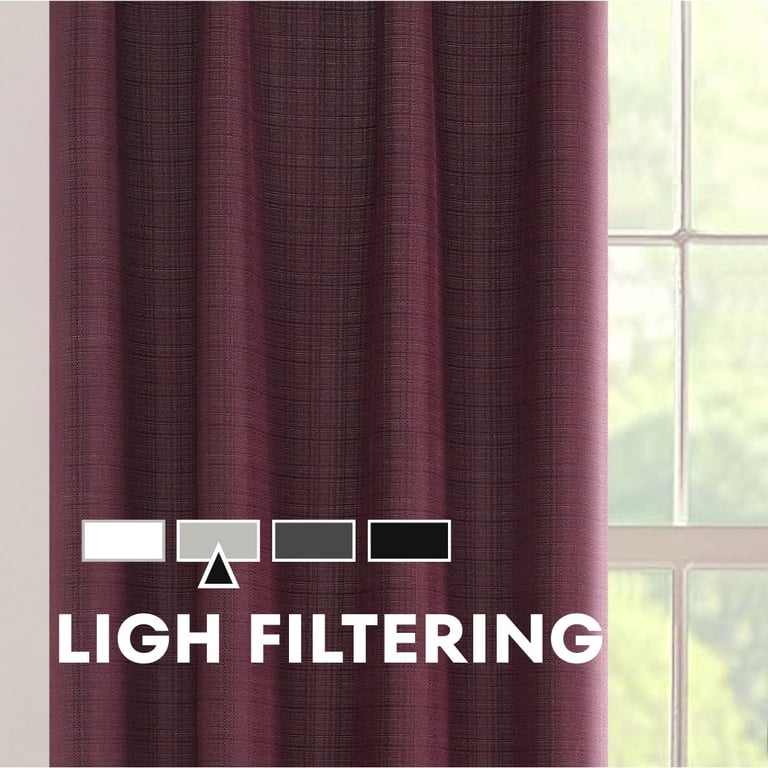Mainstays Southport Curtain Panel Pair, Burgundy, 40x63 photo 3