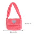 thumbnail image 2 of Bolso de mano peludo para mujer, bandolera suave y esponjosa, bolso de ocio ligero para mujer, 2 of 5