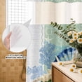 thumbnail image 3 of No Hook Shower Curtain, Blue Coastal Starfish Shower Curtains for Bathroom with See Through Top Window, Grey Sage Green Nautical Coral Summer Waterproof & Washable Bath Curtain 60"x72", 3 of 9