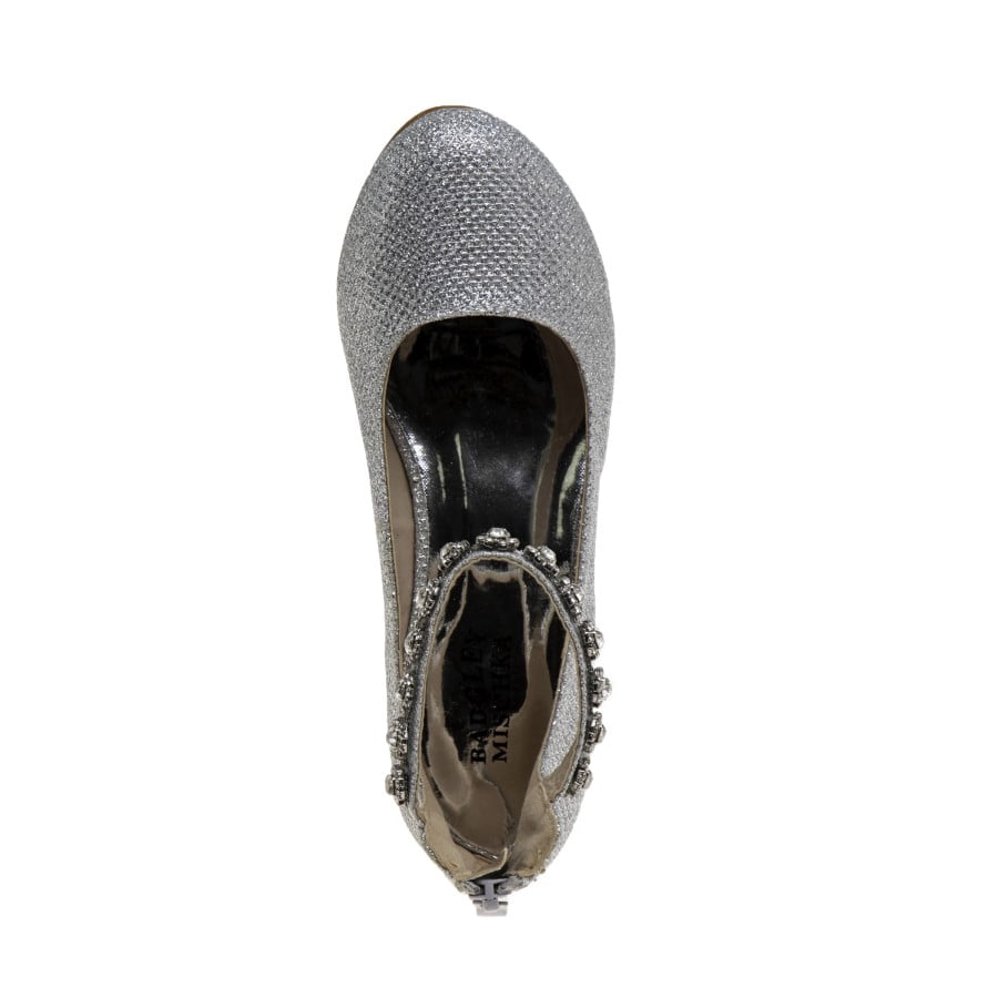 Badgley Mischka Little Kids Girls Block Heel Dress Shoes, Silver, 2