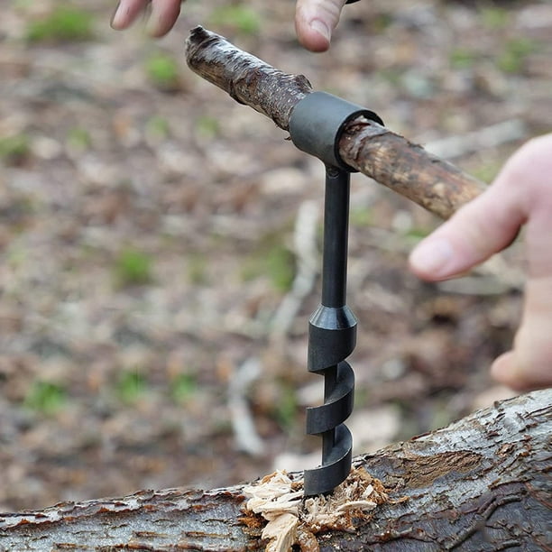 Bushcraft Hand Drill Carbon Steel Manual Auger Drill Portable Manual Survival Drill Bit Self Tapping Survival Wood Punch Tool for Outdoor Camping Hiking Jungle Adventure Walmart