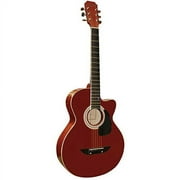 Main Street Guitars 6 Strings Acoustic Guitar, Red 12 oz, 38"