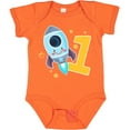 thumbnail image 3 of Inktastic Rocket Spaceship Happy First Birthday Boys or Girls Baby Bodysuit, 3 of 5