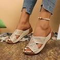 thumbnail image 4 of QQAMB Women's Sandals - Comfortable Slip-On Open Toe Wedge Slides for Summer Walking Casual Shoes, 4 of 8