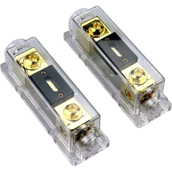 Absolute Anh-3 In-Line Anl Fuse Holder with 2 Gold-Plated 150 Amp Fuses, 0/2/4 Gauge Awg, 2-Pack