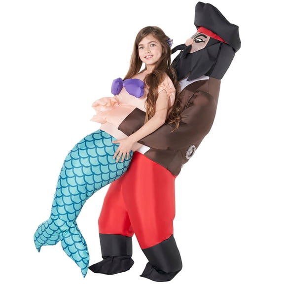 Morph Pirate Mermaid Pick Me Up Inflatable Kids Halloween Costume For Unisex Multicolored One Size
